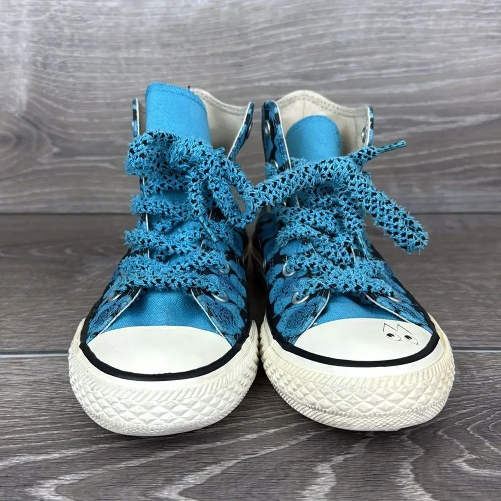 Converse CT All-Star x Dr Woo Little Girl Sz 13 Hi Top Blue Floral Sneakers